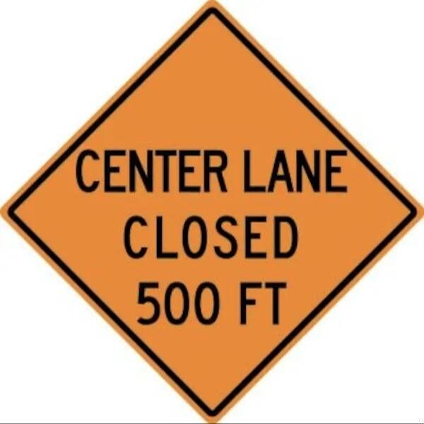 Accuform RIGID CONSTRUCT ION SIGN CENTER LANE FRK447HP - main